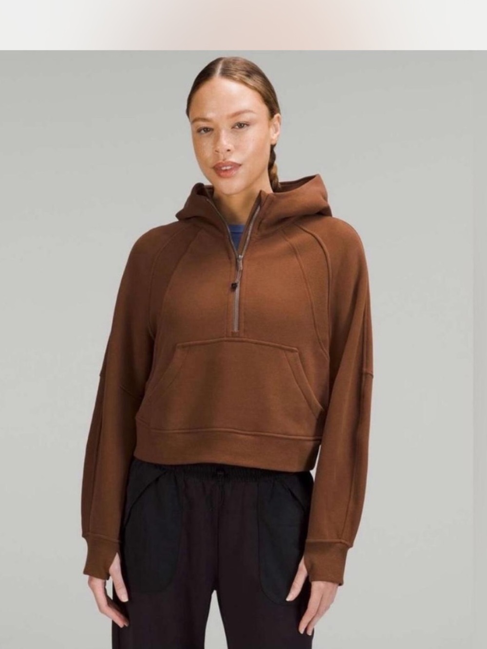 lululemon athletica Brown Half-Zip Hoodie